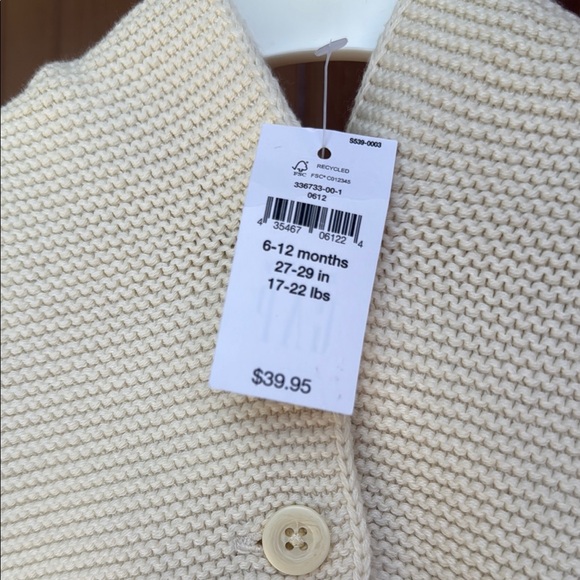 Gap Cream Knit Baby Unicorn Cardigan - Picture 3 of 3